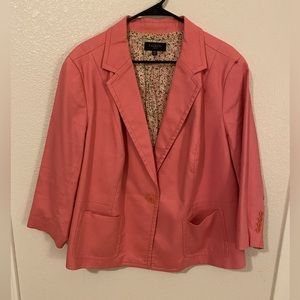 Talbots 20w salmon pink blazer